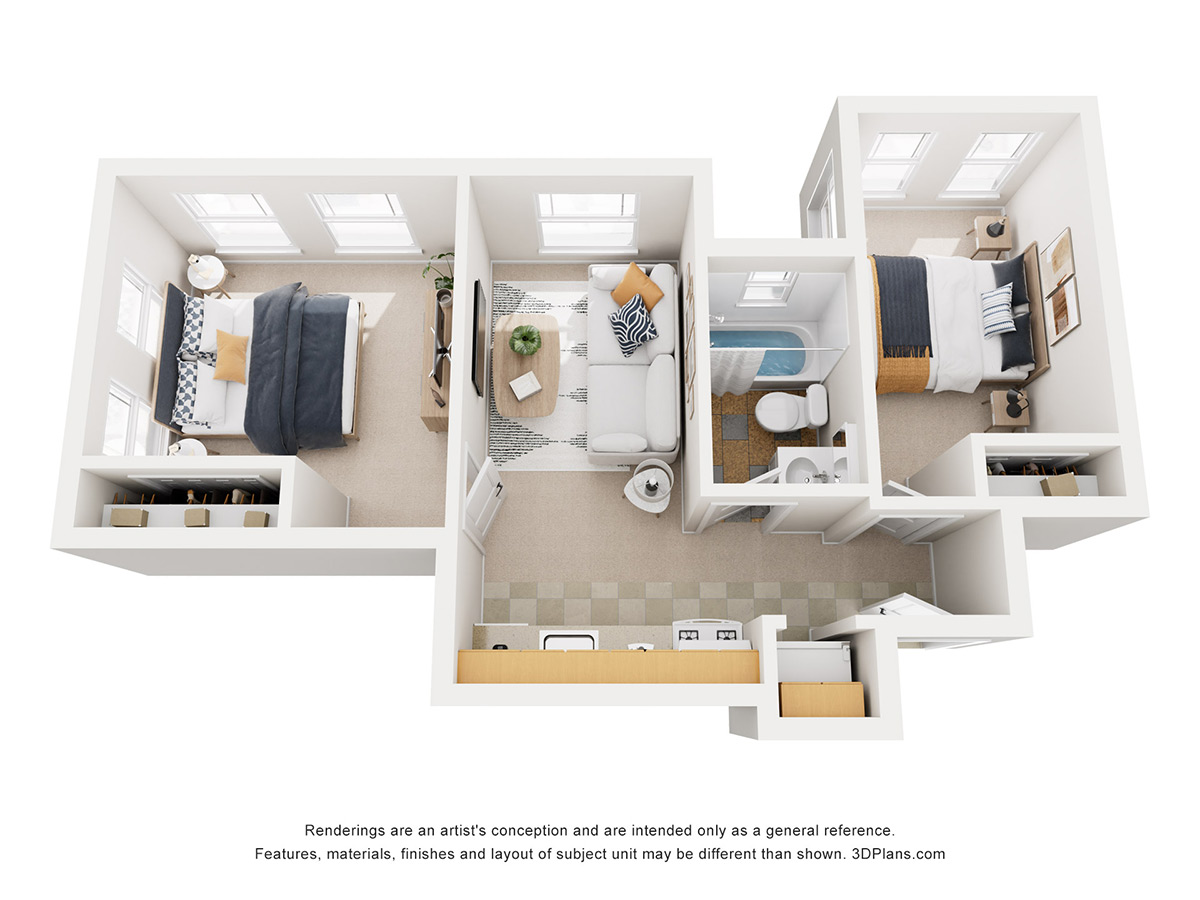 2 bedroom apartment near cal